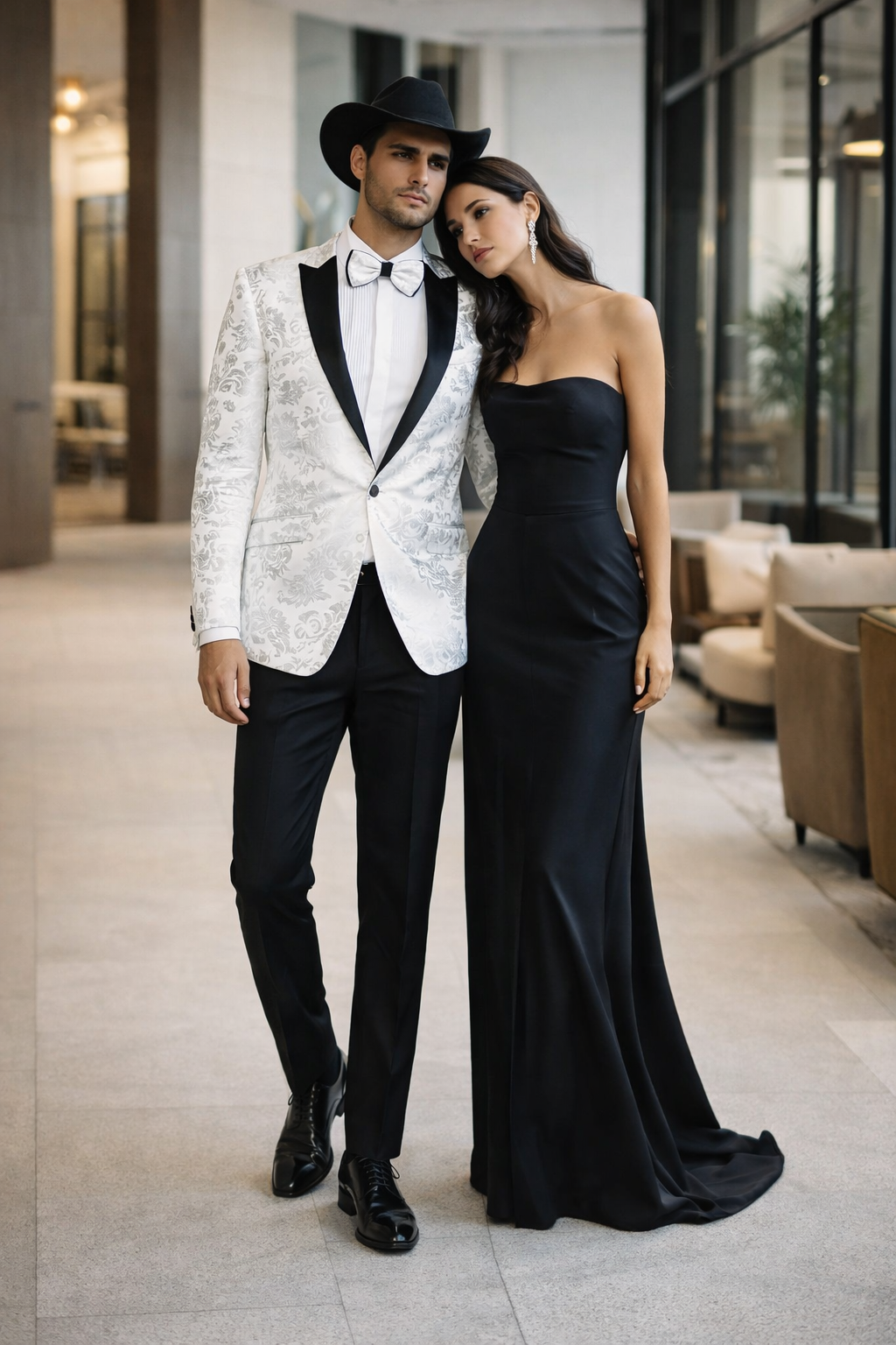Men's Flashy Fancy Satin Shiny Tuxedo Dinners Jacket Blazer Paisley Sport Coat Silky Satin Stage Fancy Stage Party Dance White/Black