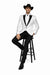 Men's Flashy Fancy Satin Shiny Tuxedo Dinners Jacket Blazer Paisley Sport Coat Silky Satin Stage Fancy Stage Party Dance White/Black