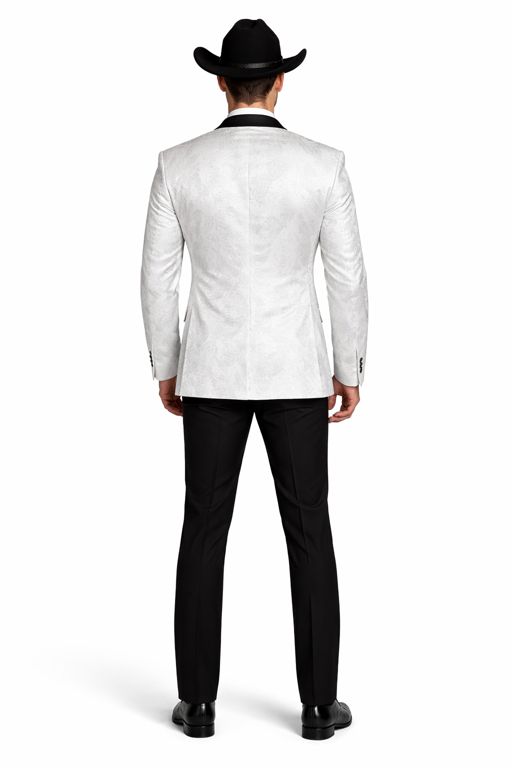 Men's Flashy Fancy Satin Shiny Tuxedos Dinner Jacket Blazer Paisley Sportcoat Silky Satin Stage Fancy Stage Party Dance White/Black