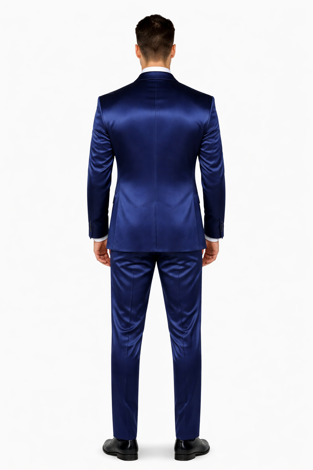 Navy Blue Shiny Suit - Flashy Suit