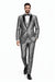 Mens Sharkskin Suits Mens Unique Bright Tuxedo Suits Vested 3 Pieces black lapel Shiny Flashy Sharskin Silver - Three Piece Suit