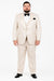 Men One Button Floral All Champagne Tuxedo – 3 Piece