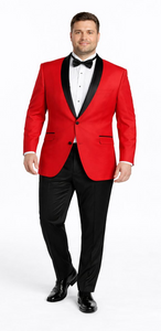 Men'S Formal Attire Red Dinner Jacket Suit And Black Lapel Black Pant Fashion Tuxedo For Men - Red Tuxedo - Image 7