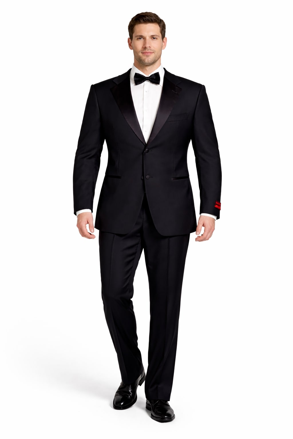 Black 2 Button Wool Tuxedo Without Pleat Flat Front Pants - Image 6