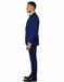 Mens 1 Button Shawl Lapel Vested Wool Wedding - Prom Tuxedo in Bright Sapphire Blue - Mens Slim Fitted Tuxedo