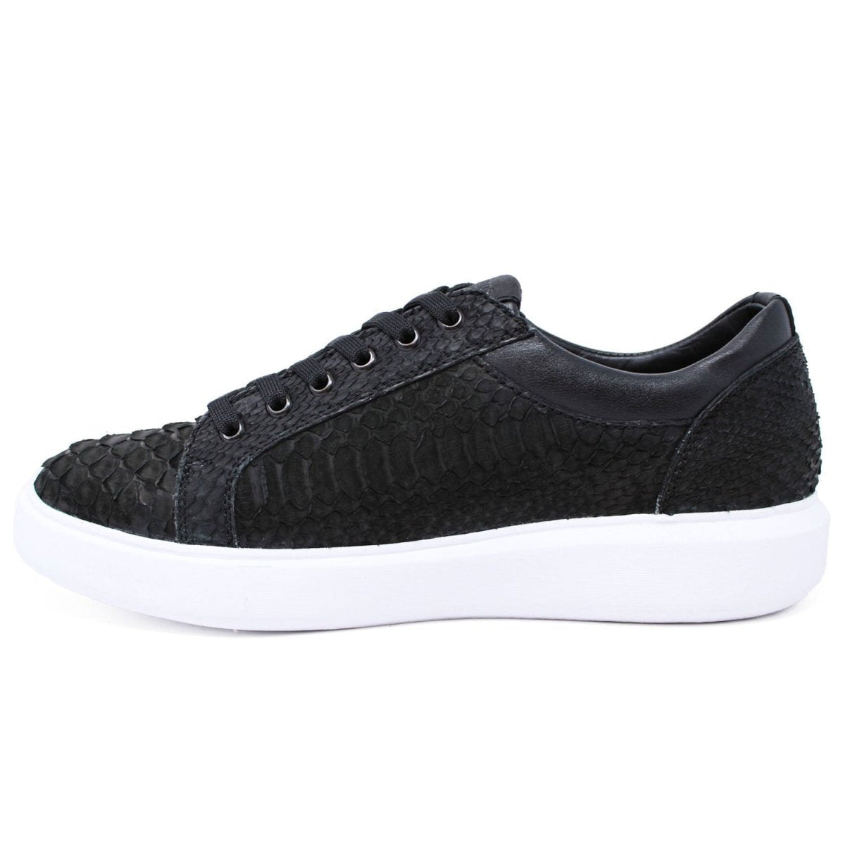 Python Sneakers Men Men's Genuine Full Python Skin Sneakers - Black — MensUSA