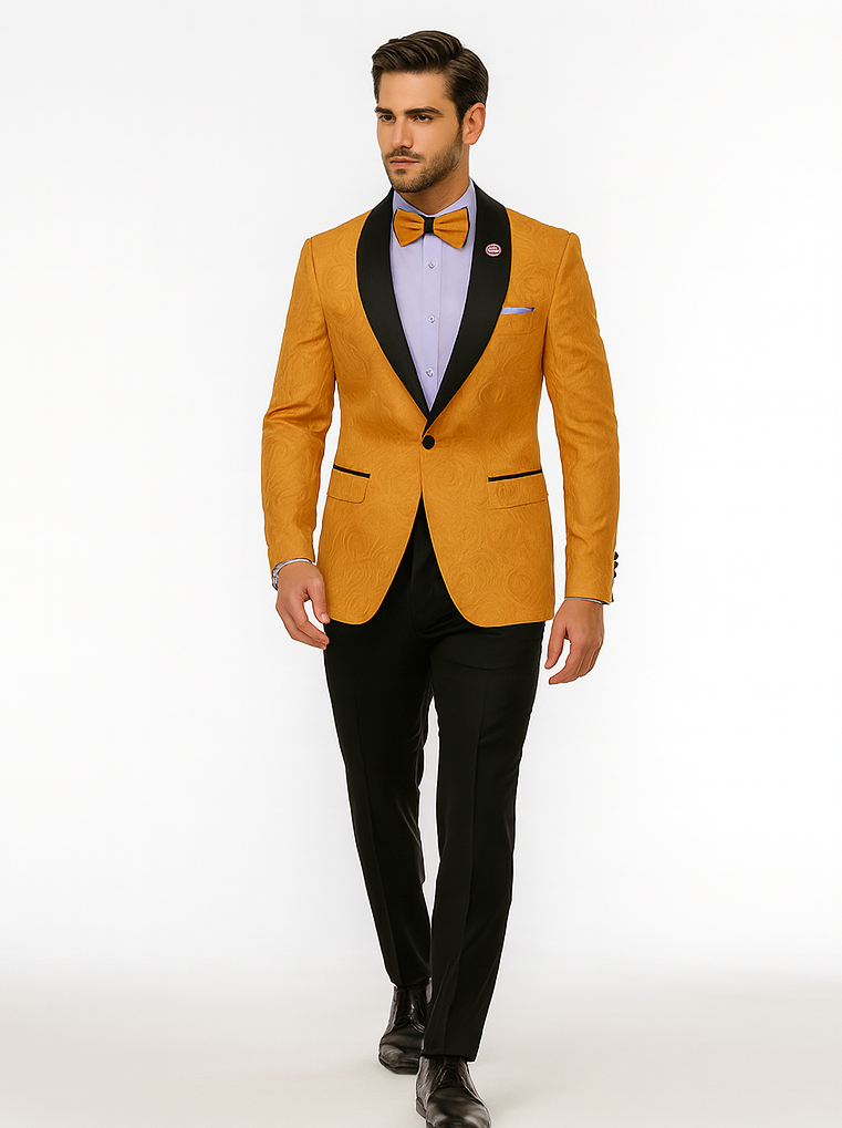 Designer Men’s Gold Tuxedo Blazer – Slim Fit Formal Style - Image 6