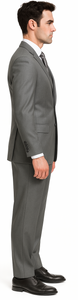 Vitali Brand Suits - Men's Gray 2 Button Vested Suit