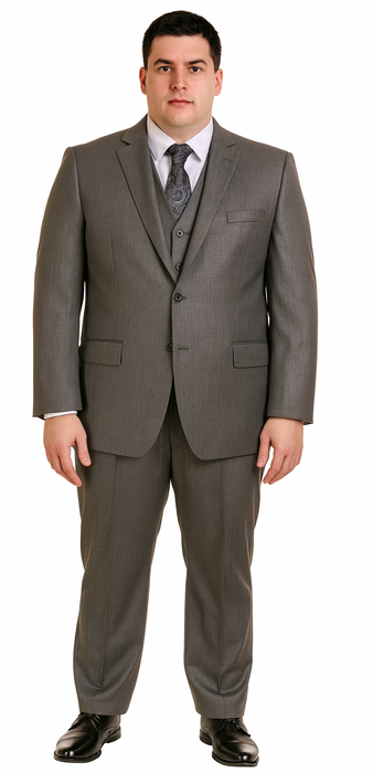 Vitali Brand Suits - Men's Gray 2 Button Vested Suit