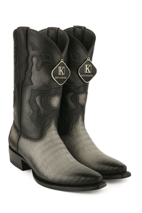 King Exotic Men's Caiman Belly Snip Toe Boots