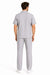 Men's Short Sleeve Linen Plain Gray Casual Casual Two Piece Mens Walking Outfit For Sale Pant Sets Suit With Pleated Pant - Mens Linen Suit