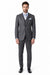 Men's Gray Pinstripe Three Piece Slim Fit Suits