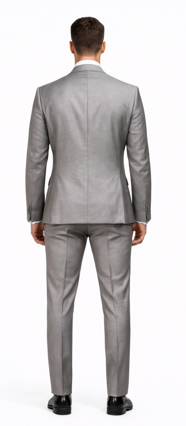 Men's Gray Slim Fit 3-Piece Suit by Rossiman – With Vest & Tailored Trousers - Image 2