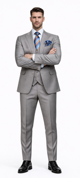 Men's Gray Slim Fit 3-Piece Suit by Rossiman – With Vest & Tailored Trousers - Image 5