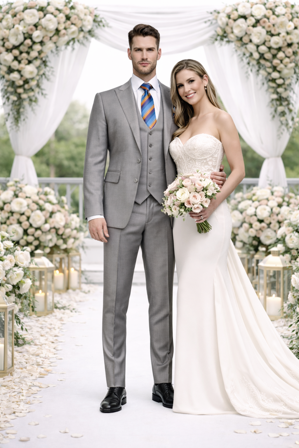 Men's Gray Slim Fit 3-Piece Suit by Rossiman – With Vest & Tailored Trousers - Image 7