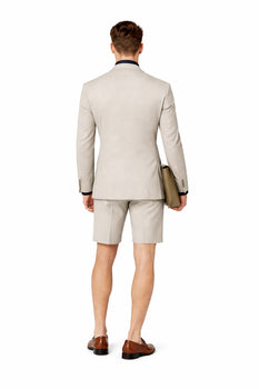 Men's Gray Summer Business Suits With Shorts Pants Set (Sport Coat Looking) - Image 7