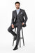 Men's Gray Pinstripe Three Piece Slim Fit Suits