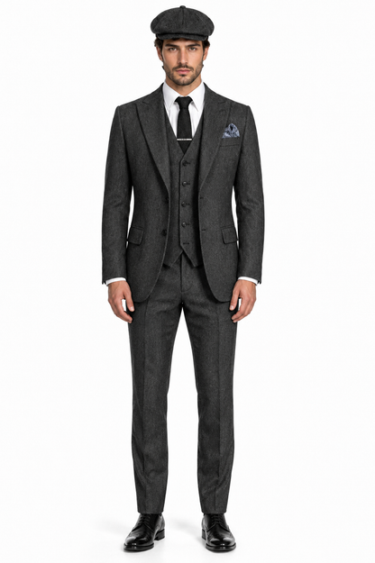 Mens Great Gatsby Outfit - 1920s Gangster Outfit Look in Charcoal