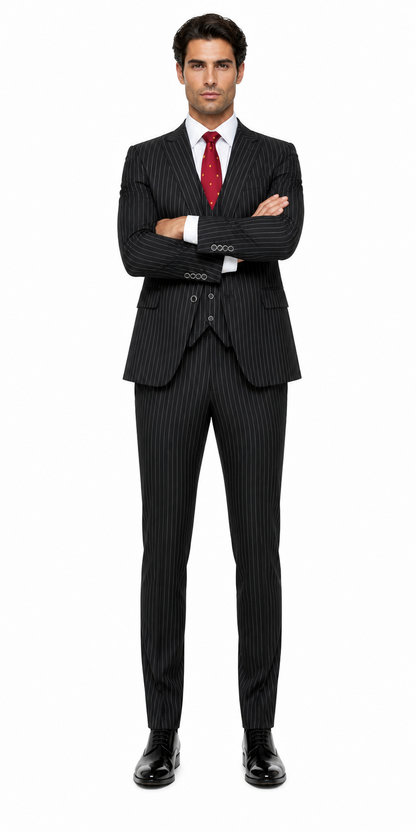 Mens Great Gatsby Outfit - 1920s Gangster Outfit Look in Black - Unique product description and key features