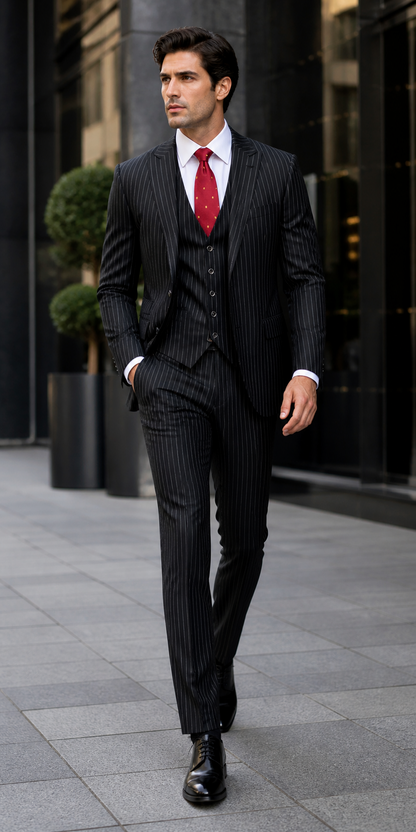 Mens Great Gatsby Outfit - 1920s Gangster Outfit Look in Black - Unique product description and key features