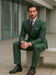 Designer Green Double-Breasted Suit – Formal Groom Attire