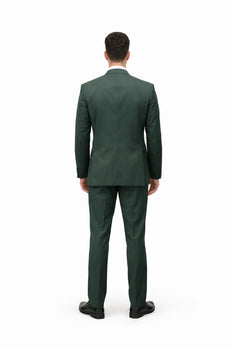 Men's Green Two Button  Flap Front Pockets Suit - Image 2