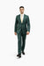 Men's Green Two Button  Flap Front Pockets Suit