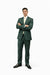 Men's Green Two Button  Flap Front Pockets Suit