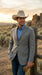 Mens Grey Western Three Button Blazer – Classic Cowboy Style Formal Jacket Business Casual Sport Coat
