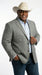 Mens Grey Western Three Button Blazer – Classic Cowboy Style Formal Jacket Business Casual Sport Coat