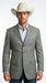Mens Grey Western Three Button Blazer – Classic Cowboy Style Formal Jacket Business Casual Sport Coat
