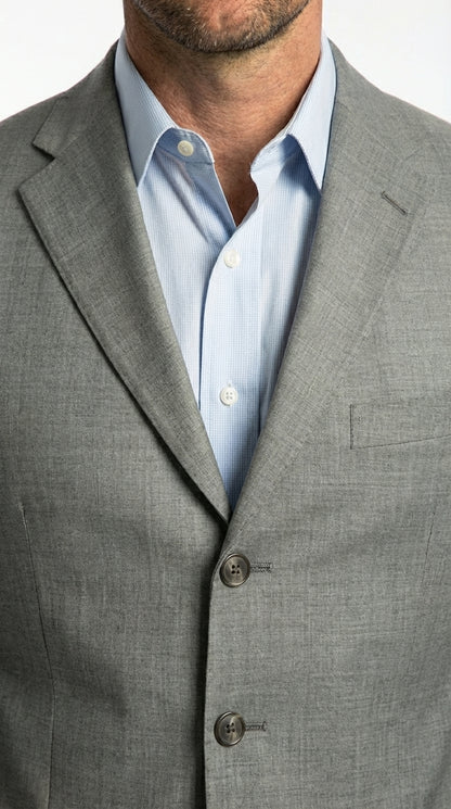 Mens Grey Western Three Button Blazer – Classic Cowboy Style Formal Jacket Business Casual Sport Coat