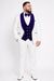 Wedding Tuxedo - Groom Suit - White and Royal Blue Prom Suit