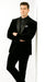 Men's High Fashion Black Shawl Lapel Velvet Suit + Velvet Pants