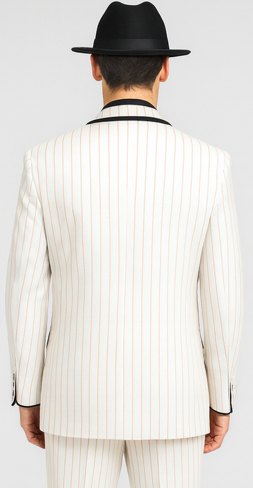 Men’s High Zoot Suit – Black & White Trim Pimp Tuxedo | Vintage Zuit Suit Style