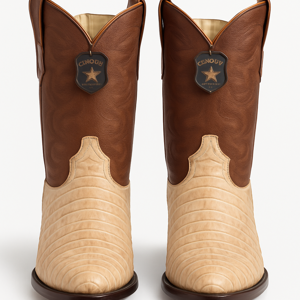 Los Altos Boots Honey Caiman Belly Cognac Cowboy Boots J-Toe - Image 5
