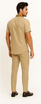 Men’s Houndstooth Walking Suit by Dreams by Zacchi – 2 Piece Lei sure Set in camel- $99
