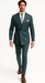 Mens "Hunter Green - Olive Green" Double Breasted Pinstripe Suit - Flat Front Pant