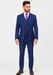 Men'S Indigo ~ Bright Blue ~ Cobalt ~ Teal Blue Blue Pick Stitched 2 Button Suit Pleated Pants