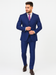 Men'S Indigo ~ Bright Blue ~ Cobalt ~ Teal Blue Blue Pick Stitched 2 Button Suit Pleated Pants