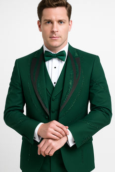 Hunter Green Italian Wool 3-Piece Modern Fit Tuxedo - Image 3