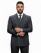 Mens Italian Wool Suit Color Charcoal Grey - Men's Designer Classic Fit Double Breasted Wool Pinstripe Charcoal Grey Suit