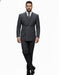 Mens Italian Wool Suit Color Charcoal Grey - Men's Designer Classic Fit Double Breasted Wool Pinstripe Charcoal Grey Suit