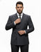 Mens Italian Wool Suit Color Charcoal Grey - Men's Designer Classic Fit Double Breasted Wool Pinstripe Charcoal Grey Suit