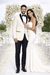 Men's Ivory and Black Satin Lapels Dress The Groom Holds The Wedding Suit (Jacket + Pants)