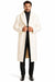 Mens Overcoat With Fur Collar - Ivory Topcoat
