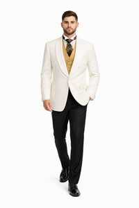 Men's Ivory Dinner Jacket Shawl Collar Formal Wear  One Button - Image 5