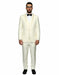 Mens 1 Button Shawl Lapel Vested Wool Prom | Wedding Tuxedo in Ivory