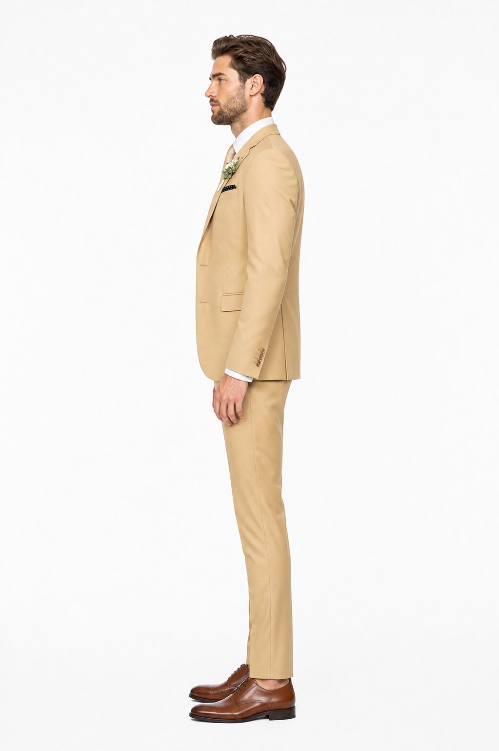 Men's Slim Fitted Euro Tapered Camel ~ Khaki ~ Bronze ~ Camel  ~ Canary Color 2 Buttons Vested
