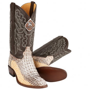 Mens King Exotic Caiman Hornback Cowboy Boots Natural (4980249) - Image 9